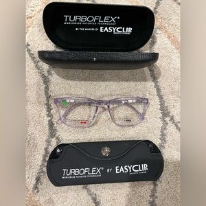 Cargo C5062 Eyewear frames in Crystal Lilac with MagneticEasyClip sunglasses NEW